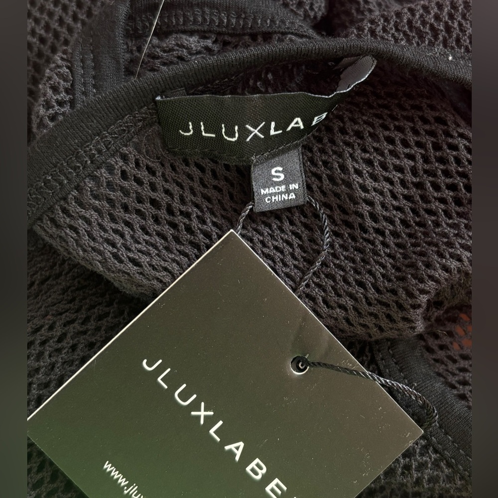 NWT • JLUXLABEL • Black • Fishnet Crop Tank • Small • Swimsuit Coverup - Picture 5 of 5